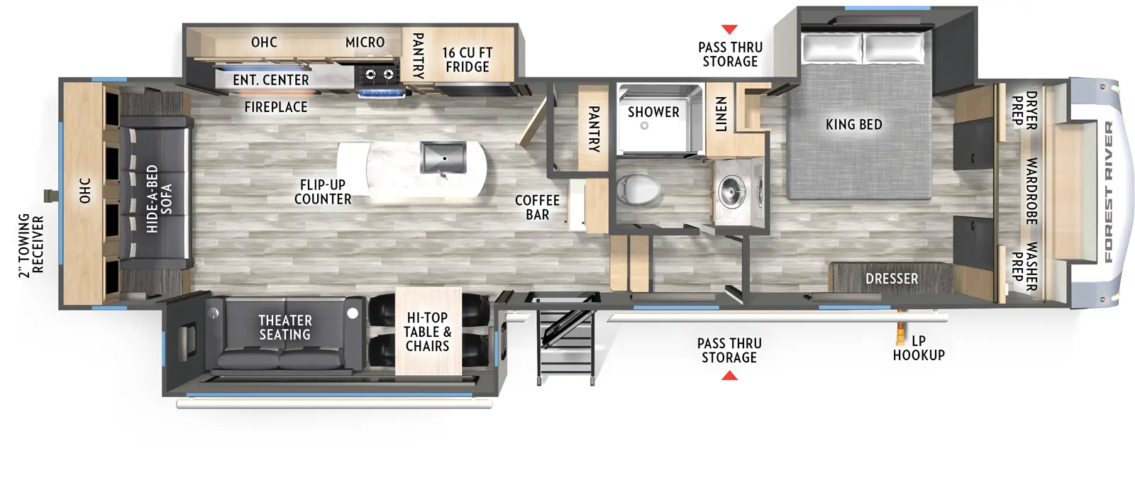 Wildcat Fifth Wheels 32LIVE Floorplan